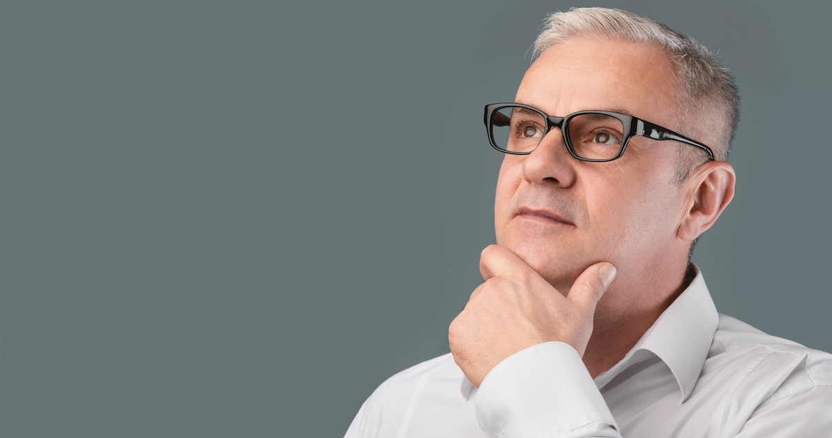 A senior man wondering, "Am I too old for LASIK?"