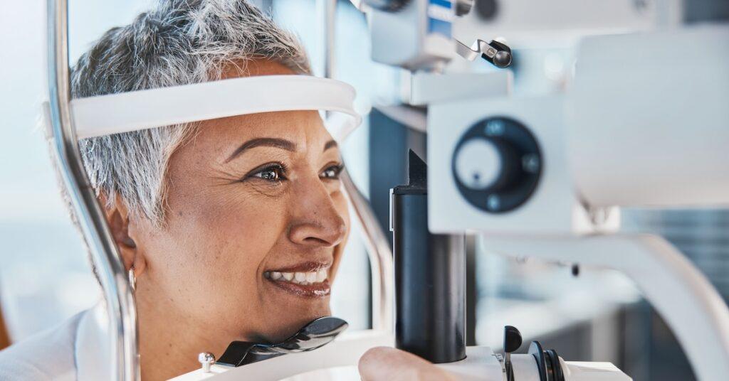 Woman receiving a LASIK consultation