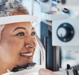 Woman receiving a LASIK consultation